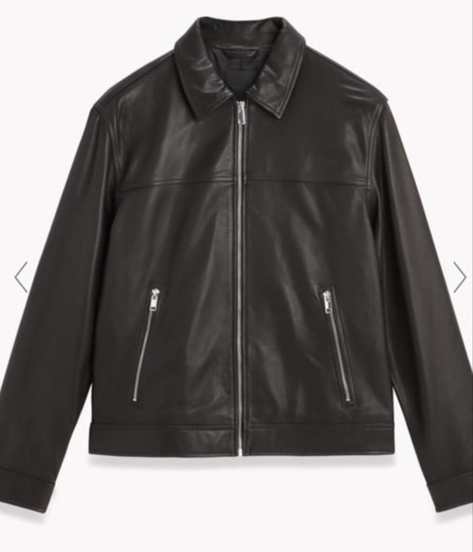 Theory black leather jacket #QYC8GE