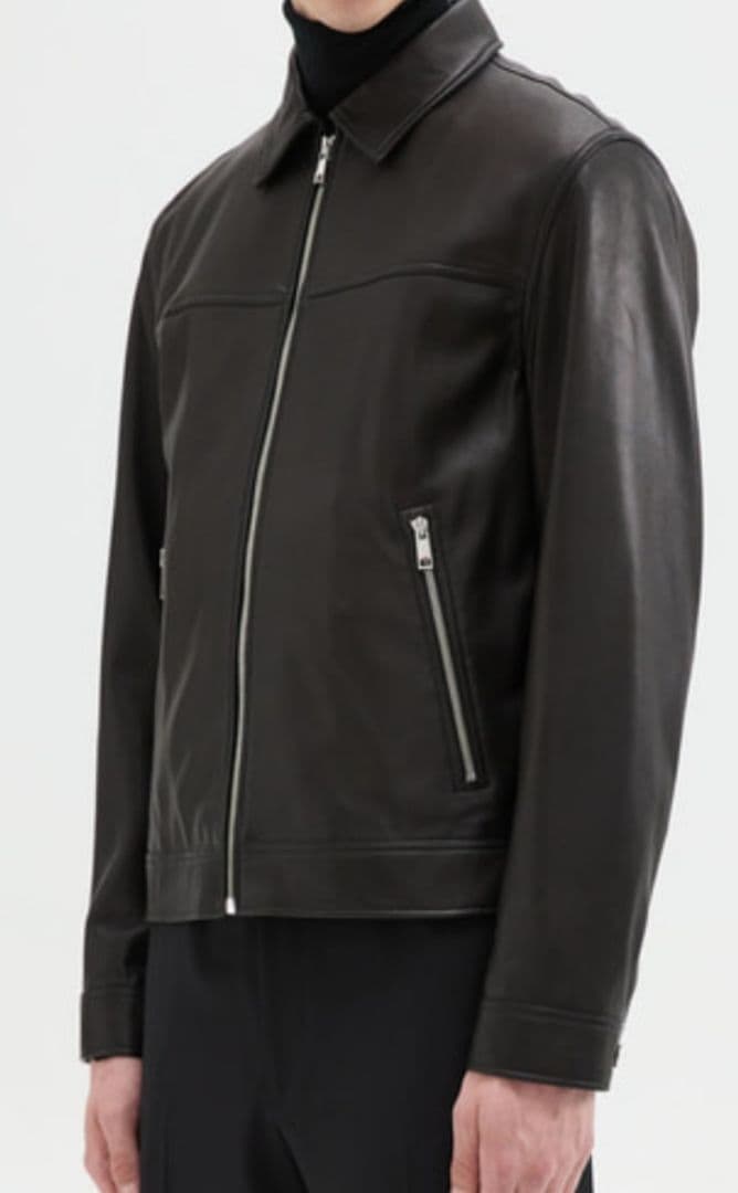 Theory black leather jacket #QYC8GE