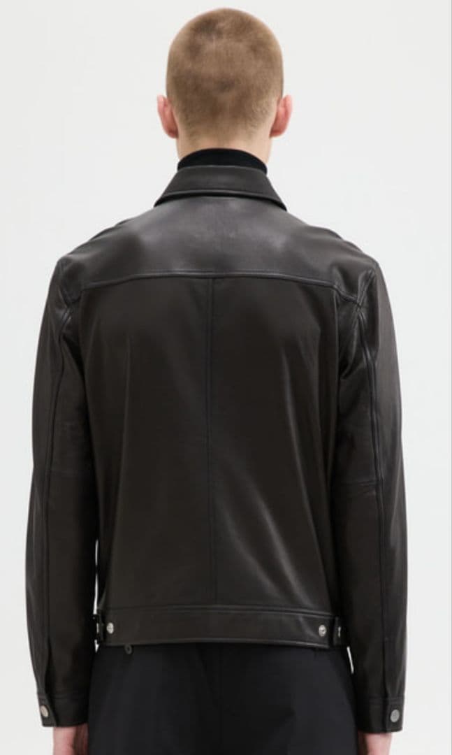 Theory black leather jacket #QYC8GE