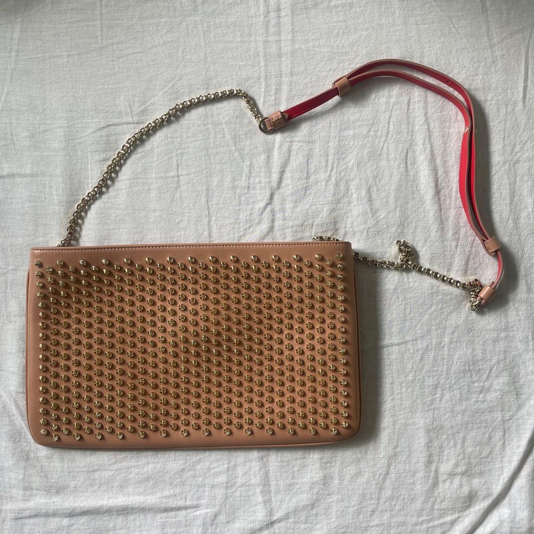 Christian Louboutin Studded Shoulder Bag Beige #QYHKV3