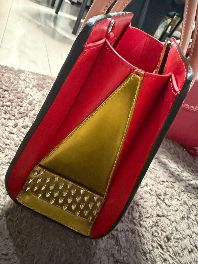 Christian Louboutin Embroidered Studded Handbag Pink / Multicolor Leathe #QYFNQU