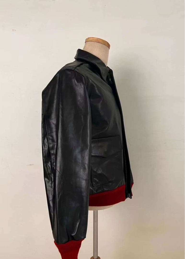 Red Rib A-2 Flight Jacket, Horse Leather, Size M #QY2SXW