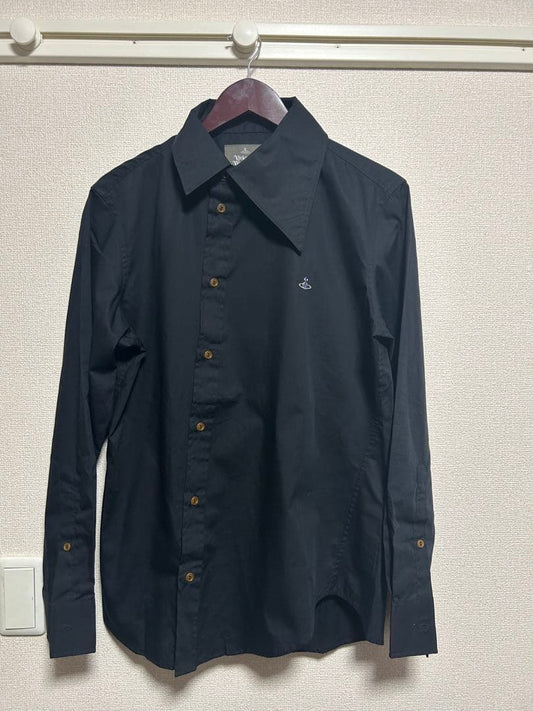 Vivienne Westwood Black Twist Shirt, Long Sleeve, Size 50 #QYBSRI