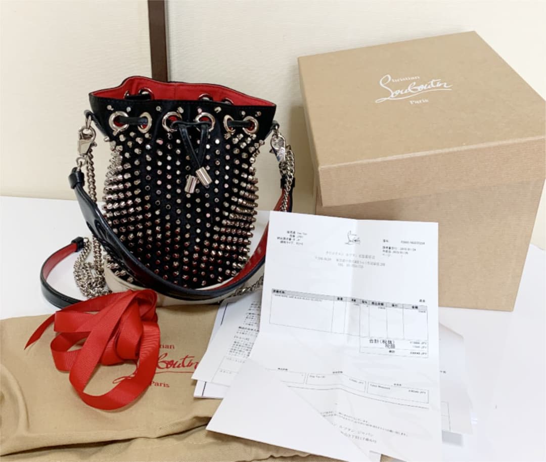 Christian Louboutin Studded Bucket Bag Chain Strap 2-Way #QYB7OO