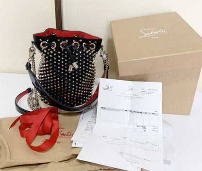 Christian Louboutin Studded Bucket Bag Chain Strap 2-Way #QYB7OO