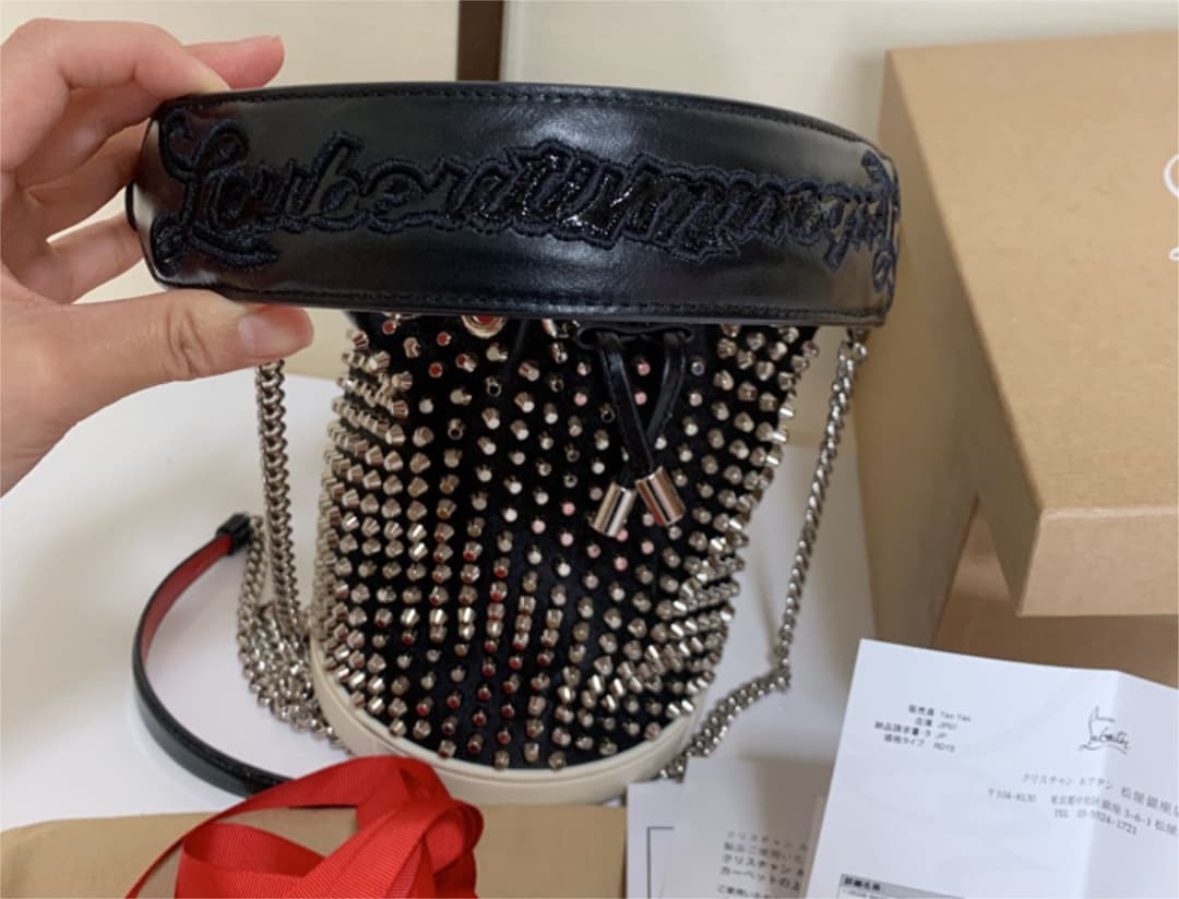 Christian Louboutin Studded Bucket Bag Chain Strap 2-Way #QYB7OO