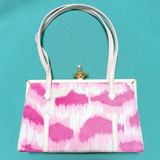 Vivienne Westwood Haircalf Leather Handbag with Original Box #QY9O5K