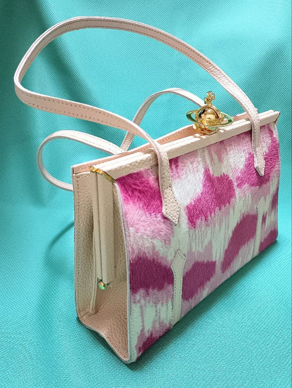 Vivienne Westwood Haircalf Leather Handbag with Original Box #QY9O5K