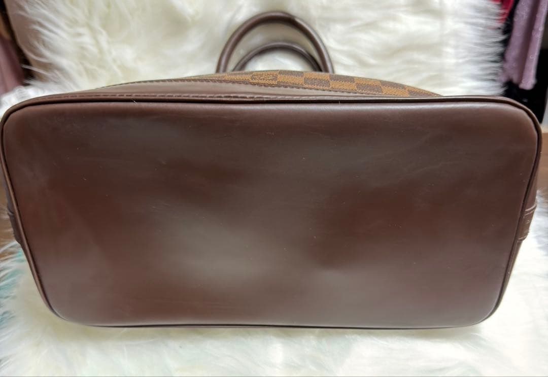 Louis Vuitton Damier Canvas Handbag Brown France #QYGQL1