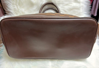 Louis Vuitton Damier Canvas Handbag Brown France #QYGQL1