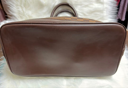 Louis Vuitton Damier Canvas Handbag Brown France #QYGQL1