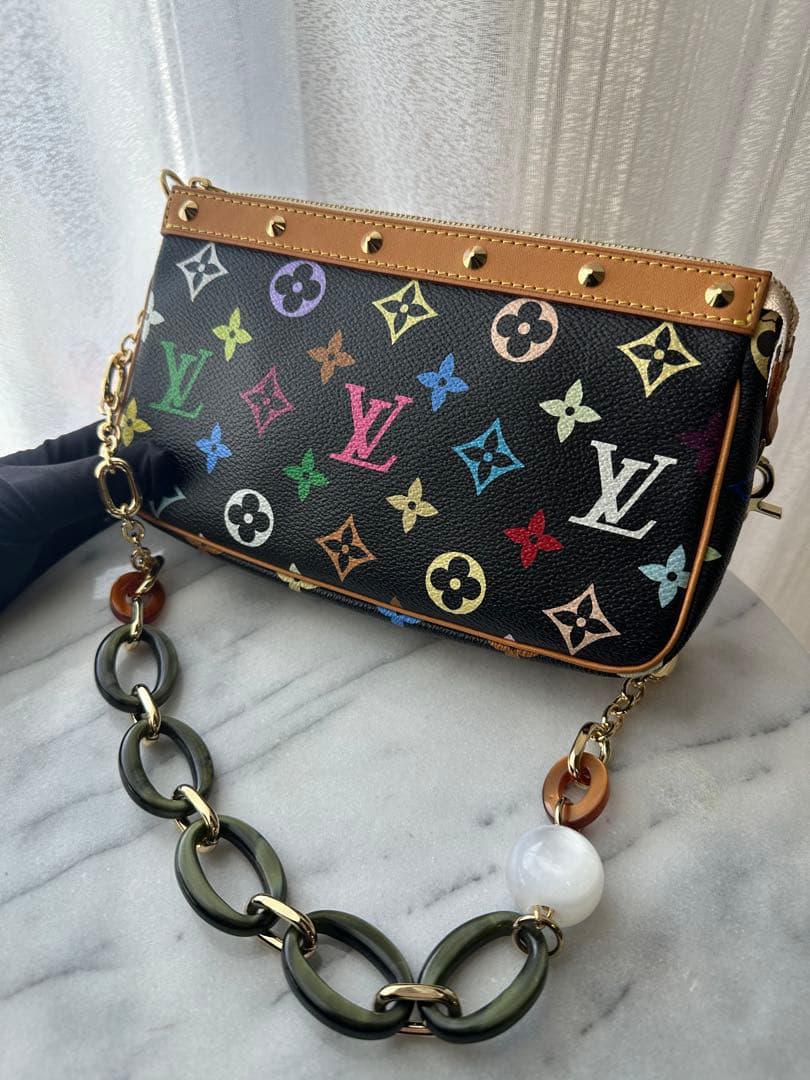 LOUIS VUITTON Multicolor Pochette Accessoires Noir #PGHU6D