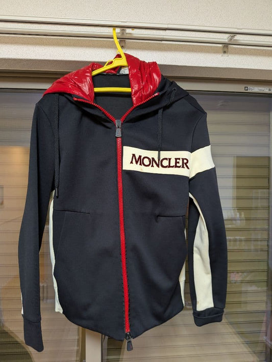 MONCLER full zip hoodie navy red #QYAIIR