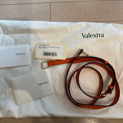 VALEXTRA Mini Iside Orange/Black Soft Calf H16.5xW22xD12cm 2WAY Handbag #QYL2LF