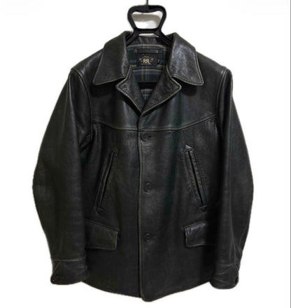 RRL HENDERSON COAT Leather Car Coat Jacket S #QY1XO5