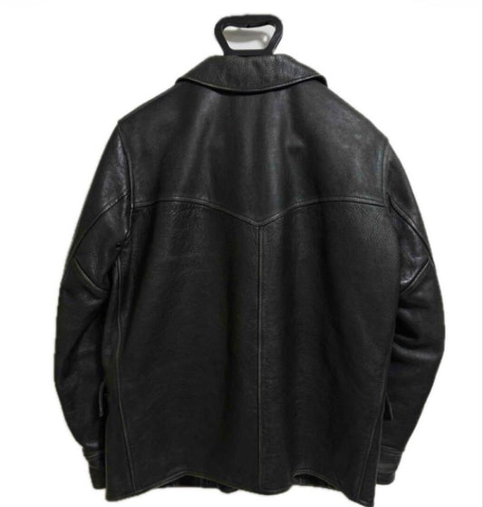 RRL HENDERSON COAT Leather Car Coat Jacket S #QY1XO5