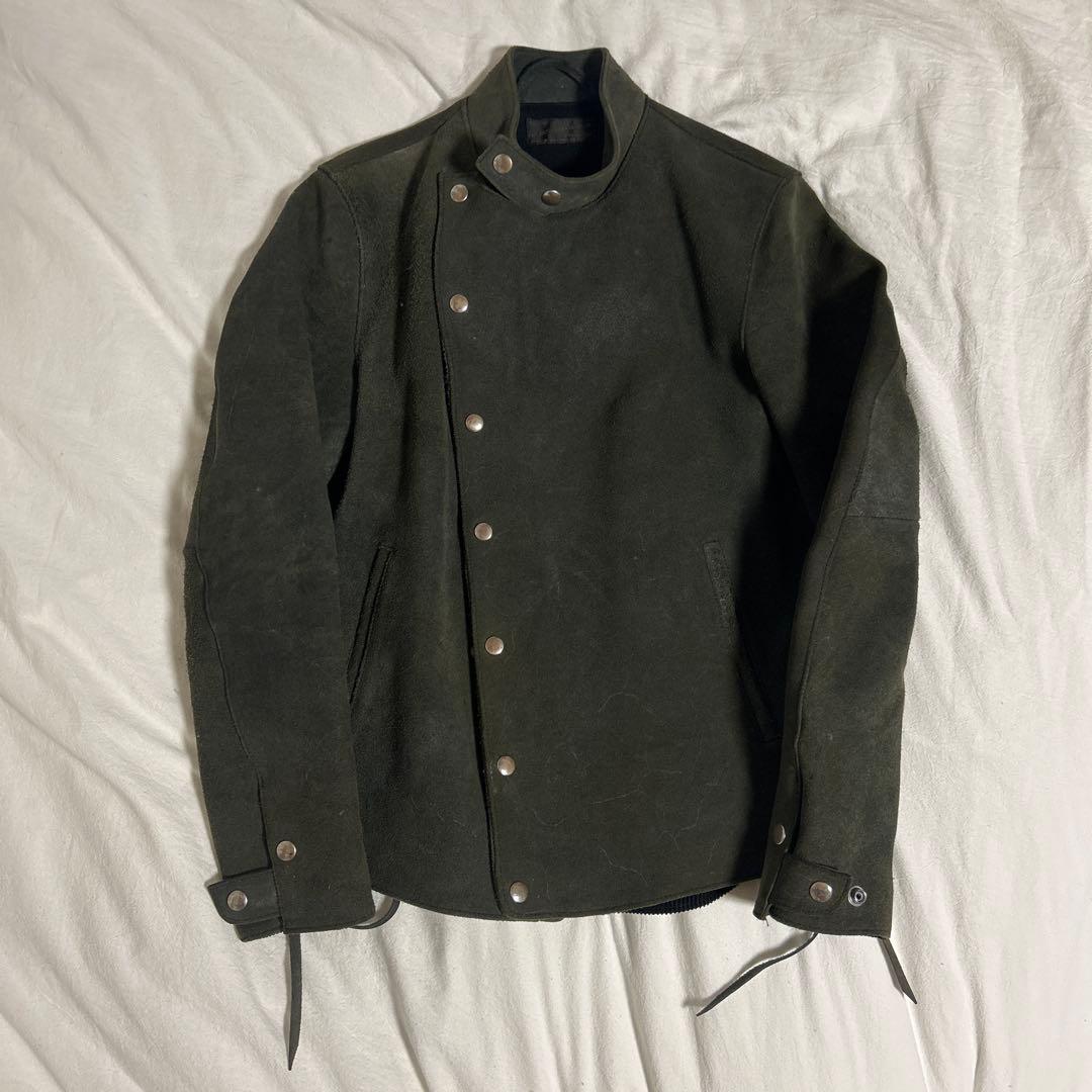 Far Eastern Enthusias Dark Green Suede Rider's Jacket #QYF8C1