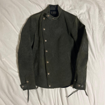 Far Eastern Enthusias Dark Green Suede Rider's Jacket #QYF8C1