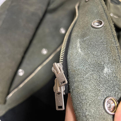 Far Eastern Enthusias Dark Green Suede Rider's Jacket #QYF8C1