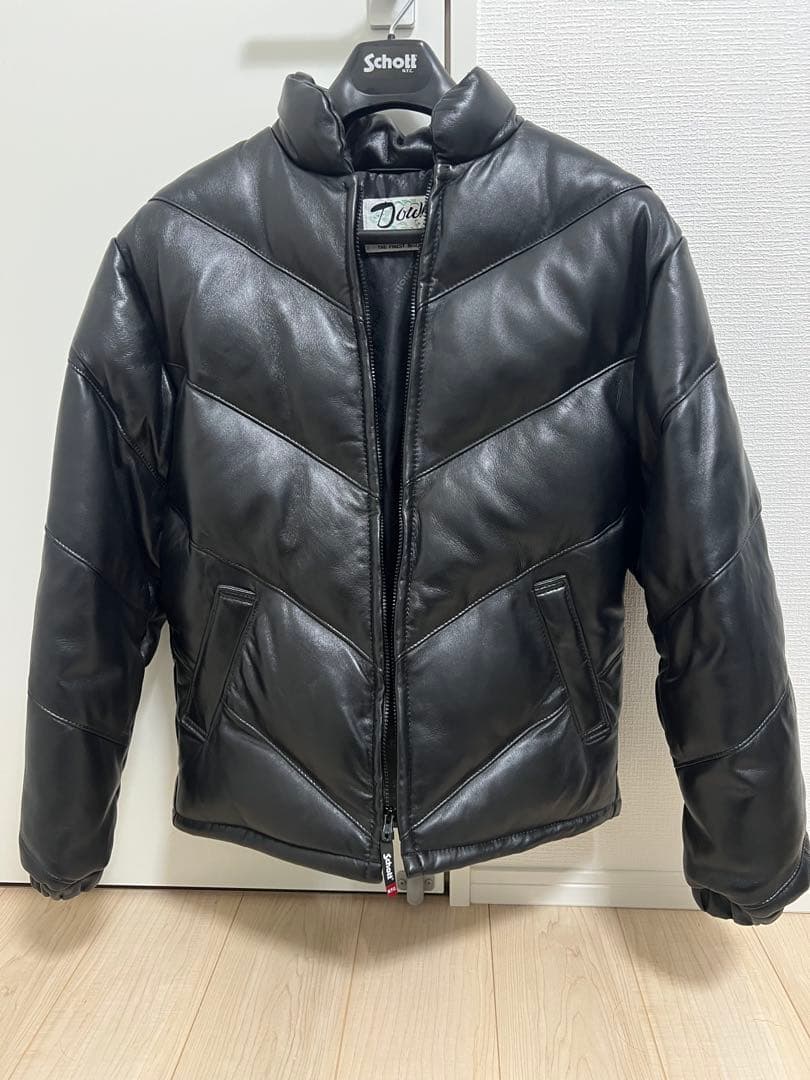 Schott Down Down Jacket, Size 36, Black #QYG3E8
