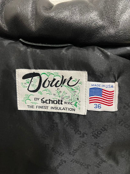 Schott Down Down Jacket, Size 36, Black #QYG3E8