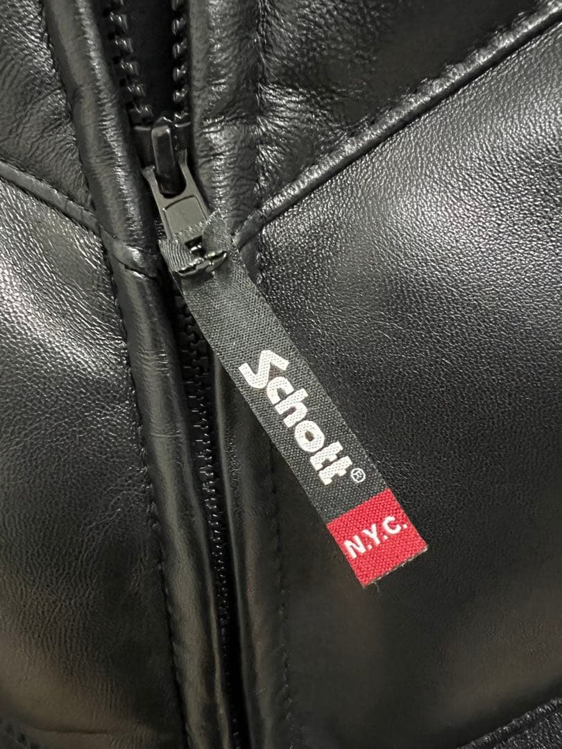 Schott Down Down Jacket, Size 36, Black #QYG3E8