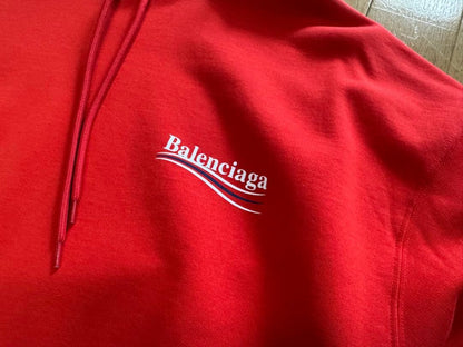 BALENCIAGA Archetype Logo Hoodie, Size XS, Red #QY85XV