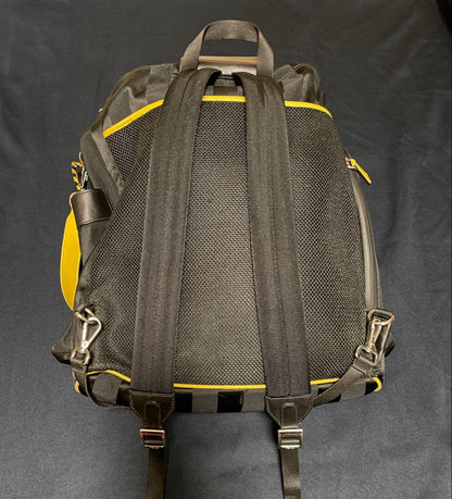 FENDI Pecan 7VZ056 Backpack Black Yellow Leather #QY7XXM