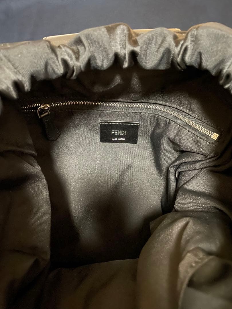 FENDI Pecan 7VZ056 Backpack Black Yellow Leather #QY7XXM