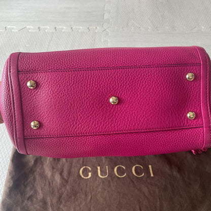 GUCCI Pink Soho Handbag with Embroidered Logo #QYJ54H