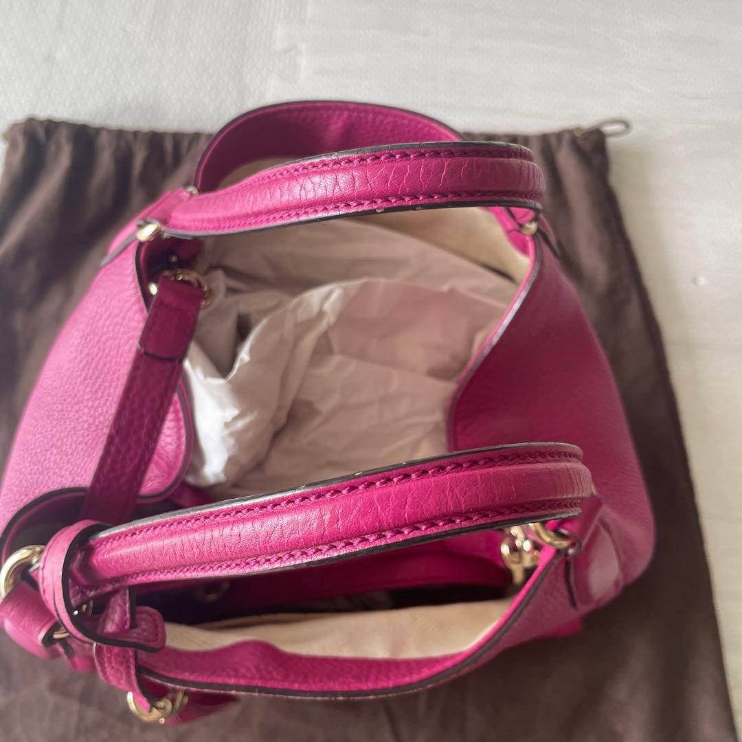 GUCCI Pink Soho Handbag with Embroidered Logo #QYJ54H