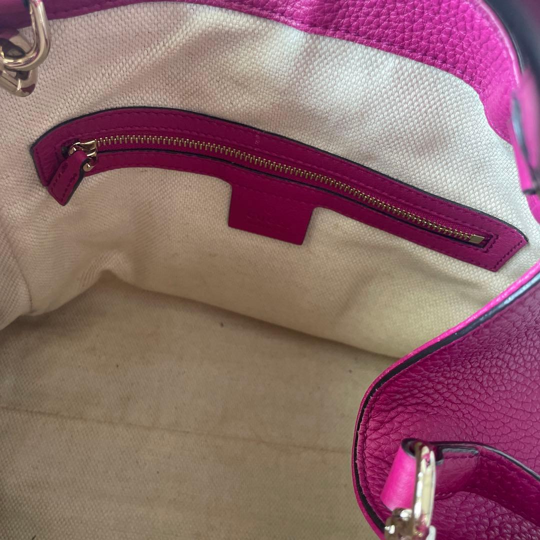 GUCCI Pink Soho Handbag with Embroidered Logo #QYJ54H