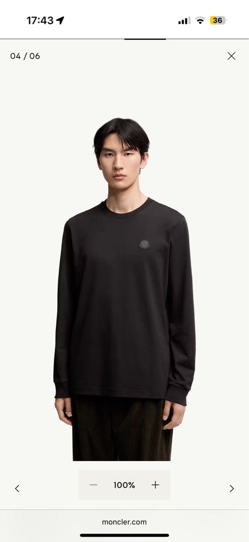 Moncler black long-sleeved T-shirt #QY6WDB
