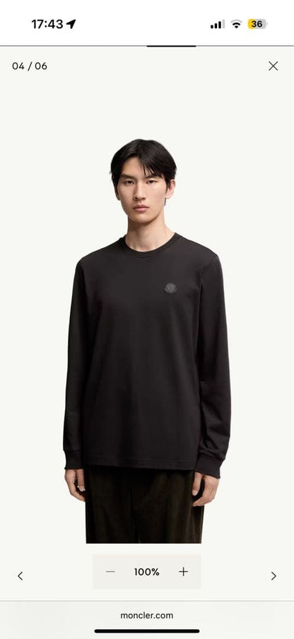Moncler black long-sleeved T-shirt #QY6WDB