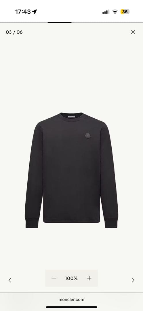 Moncler black long-sleeved T-shirt #QY6WDB