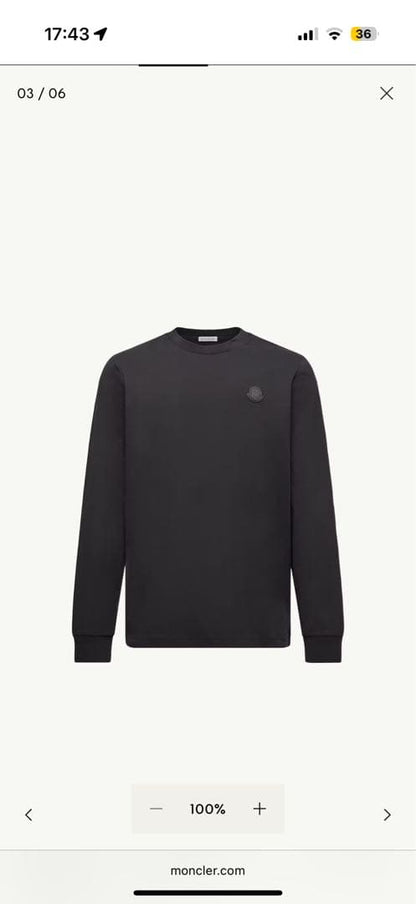 Moncler black long-sleeved T-shirt #QY6WDB