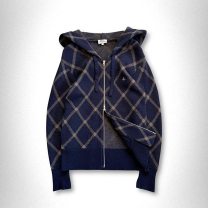 Vivienne Westwood Diamond Orb Embroidered Knit Hoodie #QY1Q40