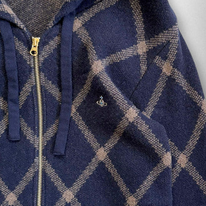 Vivienne Westwood Diamond Orb Embroidered Knit Hoodie #QY1Q40