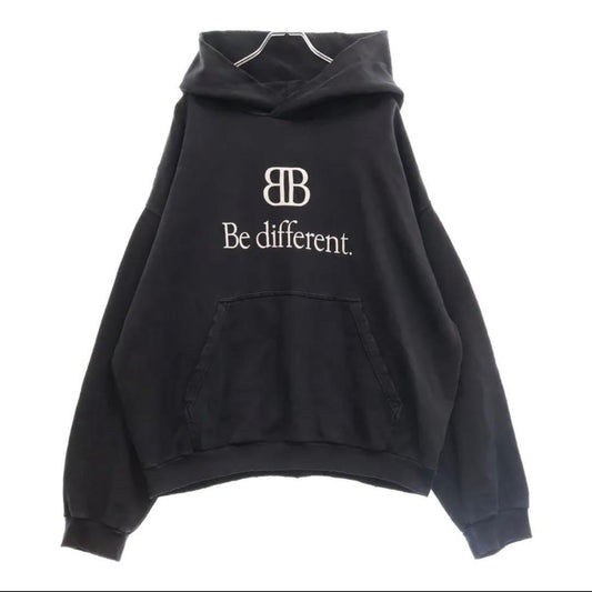BALENCIAGA be different Hoodie M Black #QY60T5