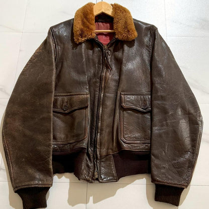 Authentic 1940s M422A Leather Flight Jacket in Shearling by FRIED #QYIV73