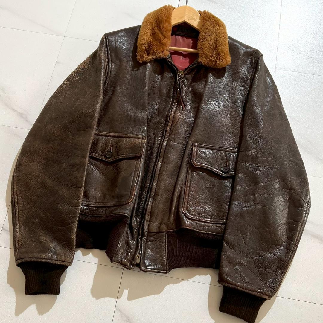 Authentic 1940s M422A Leather Flight Jacket in Shearling by FRIED #QYIV73