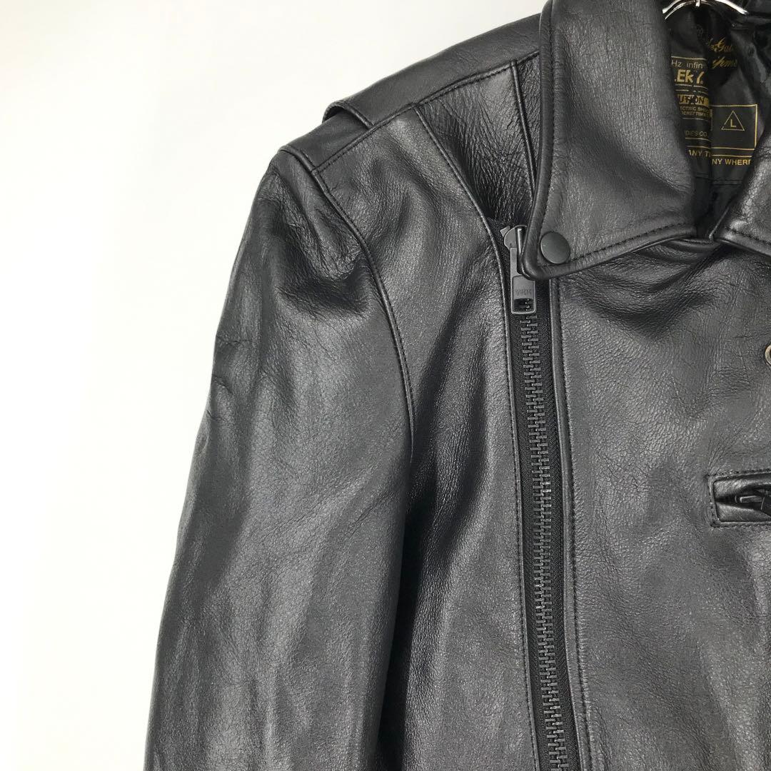 Rude Gallery Double Riders Jacket, Size L, Black #QYCFUC