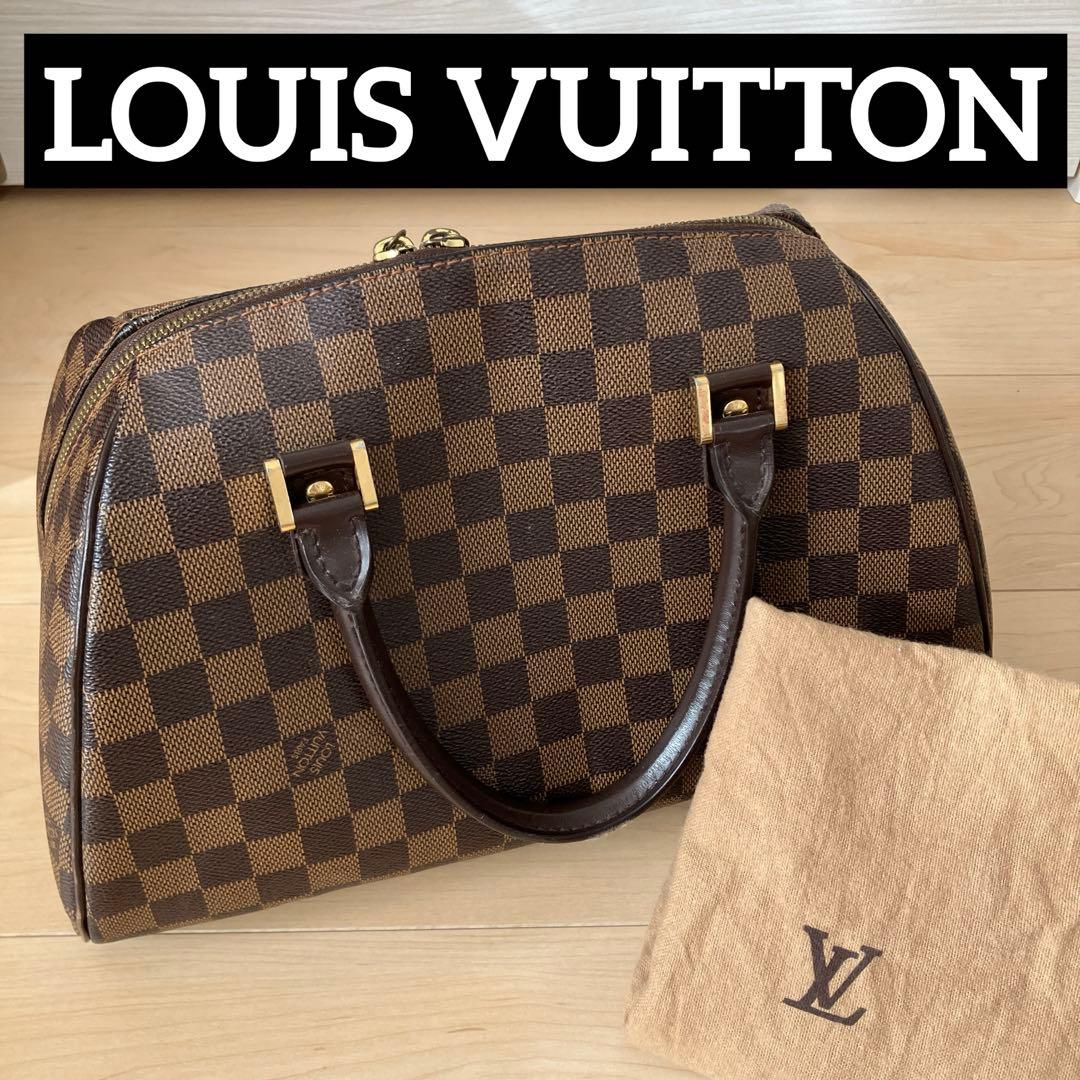 LOUIS VUITTON Riviera MM Damier Canvas Handbag Brown Sapporo Japan Disco #QY13G7