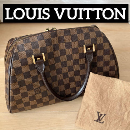 LOUIS VUITTON Riviera MM Damier Canvas Handbag Brown Sapporo Japan Disco #QY13G7