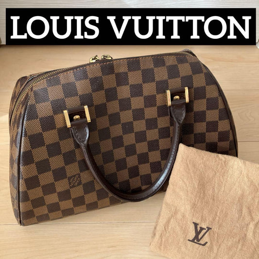 LOUIS VUITTON Riviera MM Damier Canvas Handbag Brown Sapporo Japan Disco #QY13G7