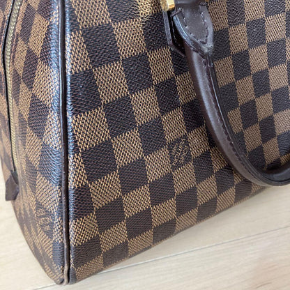 LOUIS VUITTON Riviera MM Damier Canvas Handbag Brown Sapporo Japan Disco #QY13G7