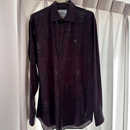 Vivienne Westwood long-sleeved shirt, size 3, dark purple #QY42ZB