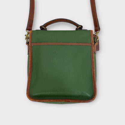 Old Coach Sheridan Shoulder Bag Green/Brown Pebbled Leather #QY3NKY