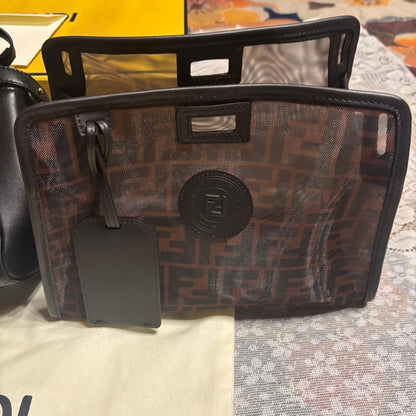 FENDI Peekaboo Mini Black Scarf with Defender Calf #QYF0OC