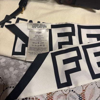 FENDI Peekaboo Mini Black Scarf with Defender Calf #QYF0OC